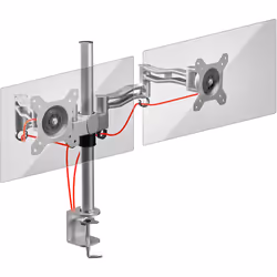 Duronic DM352/SR Silver Double Twin LCD LED Desk Mount  + 10 Year Warranty
