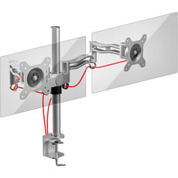 Duronic DM352/SR Silver Double Twin LCD LED Desk Mount  + 10 Year Warranty