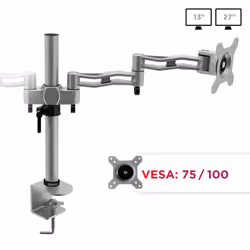 Duronic DM352/SR Silver Double Twin LCD LED Desk Mount  + 10 Year Warranty