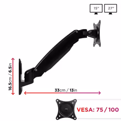 Duronic DM55W1X2 Monitor Wall Mount for One 13-27