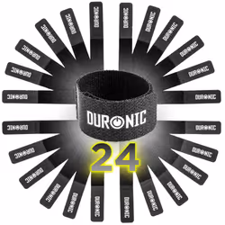Duronic Cable Ties 24STRAP, Pack of 24x Cable Ties, Adjustable Reusable Hook and Loop Fastening Straps for Tidying / Organisi ...