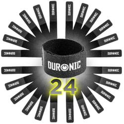 Duronic Cable Ties 24STRAP, Pack of 24x Cable Ties, Adjustable Reusable Hook and Loop Fastening Straps for Tidying / Organising Cables Wires
