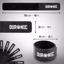 Duronic Cable Ties 24STRAP, Pack of 24x Cable Ties, Adjustable Reusable Hook and Loop Fastening Straps for Tidying / Organising Cables Wires