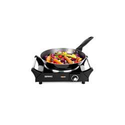Duronic Hot Plate HP1BK | For Table-Top Cooking | 1500W | Black Steel Electric Single Hob with Handles | 1 Cast Iron Portable Hob Ring | For Warmin