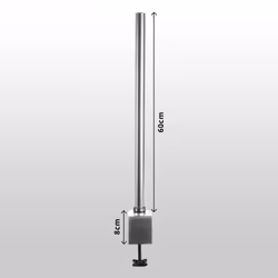 Duronic DM15 DM25 DM35 60cm Monitor Stand Pole, Compatible with All Duronic Monitor Desk Mount Arms, Steel, 32mm Diameter, Clamp Included (Silver)