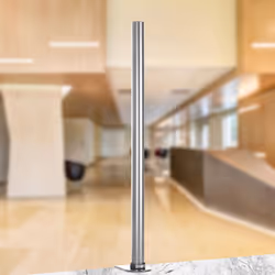 Duronic DM15 DM25 DM35 60cm Monitor Stand Pole, Compatible with All Duronic Monitor Desk Mount Arms, Steel, 32mm Diameter, Clamp Included (Silver)