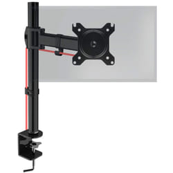 Duronic DM251X2 Single Monitor Stand for 13-27â PC Screen Up to 8KG, VESA Bracket, Ergonomic Arm with Adjustable Height/Tilt/Swivel/Rotation (Black)