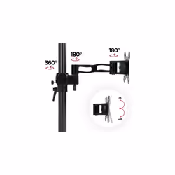 Duronic Dual Screen Monitor Stand DM35V2X2 | Double/Twin PC Desk Mount | Aluminium | For Two 13-27 Inch LED LCD Screens | VESA 75/100 | 8kg Per S - Additional view 4