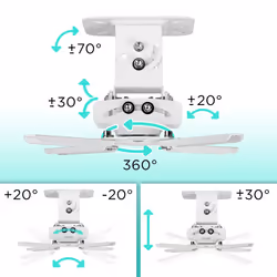 Duronic PB05XB Projector Mount, Ceiling/Wall Bracket, 13.6kg Capacity, Universal, Heavy Duty, Fittings Included, Rotate 360