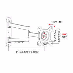 Duronic TVB1125 TV Bracket Wall Mount Universal Tilt Swivel 13" 15" 17" 19" 20" 22" 24" 30" (VESA 75,100) LCD Monitor TV Arm Bracket Wall Mount - Additional view 6
