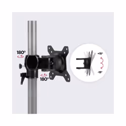 Duronic DM35 VESA Head, Universal Mounting Head to Use with Any Duronic Desk Mount Pole, PC Computer Screen Bracket, Rotates & Tilts, VESA 75/100