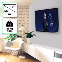 Duronic TVB420 TV Bracket, Cantilever Wall Mount for 17-56" Television Screen, Tilting Action +9/-15, VESA up to 400x400mm, For Flat Screen (25kg)