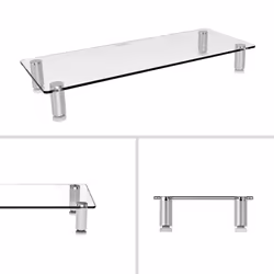 Duronic DM052-1 Monitor Stand Riser for Desk PC Computer Monitor | Laptop and TV Clear Glass