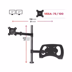 Duronic DM25L1X1 Dual Monitor Stand for 13-27