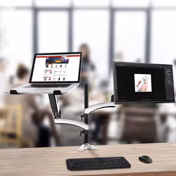 Duronic DM65L1X1 Dual Monitor Stand for 15-27