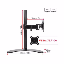 Duronic DM25D1 Single Monitor Stand for 13-27