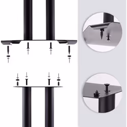 Duronic Speaker Stand (pair) SPS1022-80 | LARGE 80cm | Set of 2 Steel Base Supports for Stereo Loudspeakers | Floor Standing with Spikes, Shoes and
