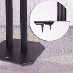 Duronic Speaker Stand (pair) SPS1022-80 | LARGE 80cm | Set of 2 Steel Base Supports for Stereo Loudspeakers | Floor Standing with Spikes, Shoes and
