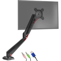 Duronic Gas-Powered Monitor Arm Stand DMUSB5X1 | Single PC Desk Mount | Headphone, USB, Microphone Sockets | 13-27â LED LCD...