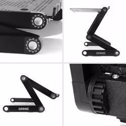 Duronic Laptop Stand DML121 | Multi-use Folding Desk Riser | Highly Adjustable | Support Tray for Tablet Or MacBook | Ergonomic | Folds Flat |