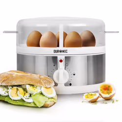Duronic Electric Egg Boiler EB35 WE, Eggs Steamer, Egg Cooking Machine, Automatic Egg Boiler Poacher for 7 Soft, Medium Hard  ...