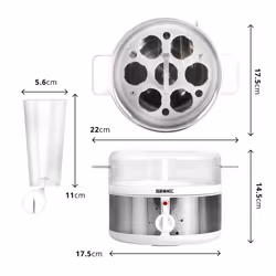 Duronic Electric Egg Boiler EB35 WE, Eggs Steamer, Egg Cooking Machine, Automatic Egg Boiler Poacher for 7 Soft, Medium Hard Boiled Eggs