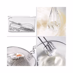 Duronic HM4  /BK Electric Hand Mixer, 5 Speeds, 400W, 5 Attachments: 2 Beaters/2 Dough Hooks/1 Whisk, All-in-One with Built-In Storage Case (black)