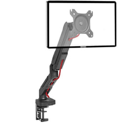 Duronic DMDC5X1 Single Monitor Stand for One 13-24â PC Screen Up to 6.5KG, VESA, Gas-Powered Arm with Adjustable Height/Tilt/Swivel/Rotation (Black)