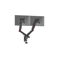 Duronic Monitor Arm Stand DMDC52 | Double Gas-Powered PC Desk Mount | BLACK | Height Adjustable | For Two 13-24 LED LCD Screens | VESA 75/100 | 6