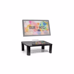 Duronic Monitor Stand Riser DM055 | Laptop and Screen Stand for Desktop | Black Wooden | Support for a TV or PC Computer Moni ...