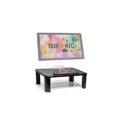 Duronic Monitor Stand Riser DM055 | Laptop and Screen Stand for Desktop | Black Wooden | Support for a TV or PC Computer Monitor | Ergonomic Offi
