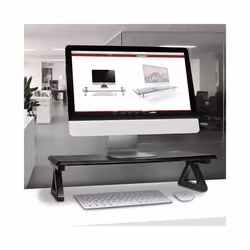 Duronic DM06-1 Monitor Stand Riser 63x30cm, Laptop and Screen Stand for Desktop, For TV or PC Computer Monitor, 10kg Capacity, MDF Wood (black)