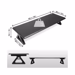 Duronic DM06-1 Monitor Stand Riser 63x30cm, Laptop and Screen Stand for Desktop, For TV or PC Computer Monitor, 10kg Capacity, MDF Wood (black)