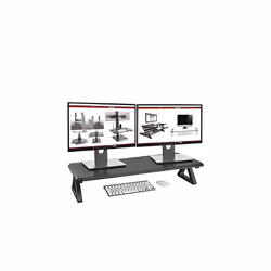 Duronic Monitor Stand Riser DM06-2 | Laptop and Screen Stand for Desktop | Black MDF | Support for a TV Screen or PC Computer ...