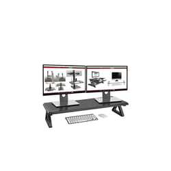 Duronic Monitor Stand Riser DM06-2 | Laptop and Screen Stand for Desktop | Black MDF | Support for a TV Screen or PC Computer Monitor | Ergonomic