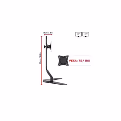 Duronic DM12D1 Monitor Arm Stand | Single PC Desk Mount | Height Adjustable | For One 17-27" Screen | Ergonomic | VESA 75/100 | Screens up to 8kg