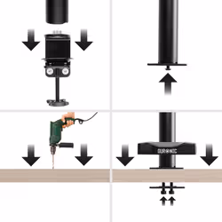 Duronic DM-GR-03 Grommet 3, Adaptor for Fixing Monitor Arm Bracket via a Hole in the Desk, Compatible with Duronic DMG5X1 & DMG52 Models Only (Black)