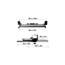 Duronic Keyboard Platform DKTPX1 | Under Desk Drawer for Keyboard and Mouse | Clamp On Keyboard Tray | Ergonomic Workstation Solution | Sliding P