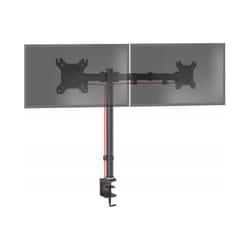 Duronic DM152 Dual Monitor Stand for Two 13-27â PC Screens Up to 8KG, VESA Bracket, Ergonomic Arm, Adjustable Height/Tilt/Swivel/Rotation (Black)