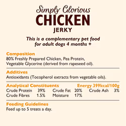 Lily's Kitchen Dog Treats Simply Glorious Chicken Jerky (8 x 70 g)