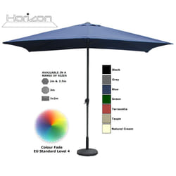Parasol Aluminium Crank Full & Half Shade Umbrella - 3x2m, Blue