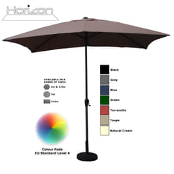 Parasol Aluminium Crank Full & Half Shade Umbrella - 3x2m, Taupe