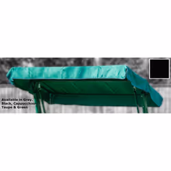 Swing Chair Canopy Replacement 2 & 3 Seater Cover - 2 Seater, Black