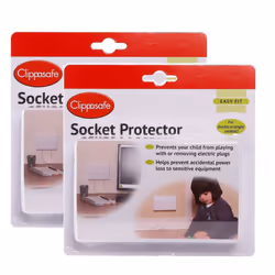 Clippasafe Double Electric Socket Cover (2 Pack) - White