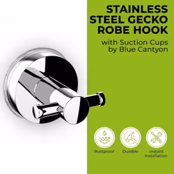Bathroom Hook Suction Cup Fix Non Rust Stainless Steel Robe No Nail