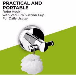 Bathroom Hook Suction Cup Fix Non Rust Stainless Steel Robe No Nail