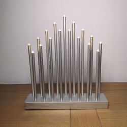 29cm Tall Battery Operated Candle Bridge with 6 Hour Timer & 17 LEDs - Silver