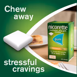 Nicorette Gum - Fruitfusion Flavour - A Fresh-Tasting Way to Stop Smoking - Nicotine Gum - 2mg, 105 Pieces