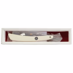 Parker 34R Stainless Steel White Handled Cut Throat