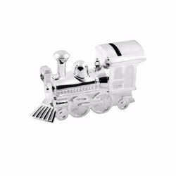 Silver plated steam train money box